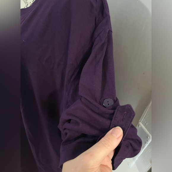 Soft cotton tee, royal purple, worn maybe twice - Picture 3 of 4